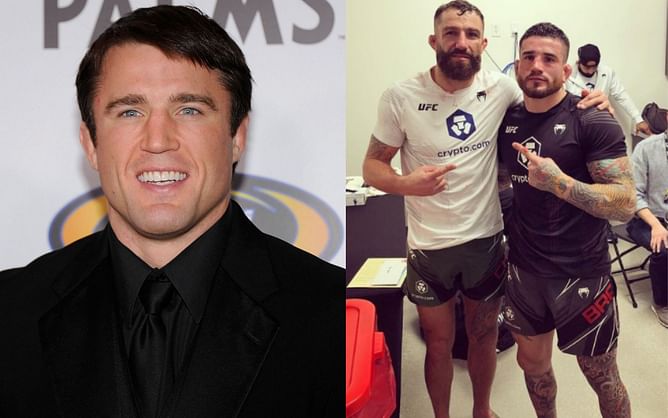 "What are you, a cyborg?" - Chael Sonnen compares Sean Brady to GSP and Les Gutches after Michael Chiesa was seen exclaiming about Brady's strength.