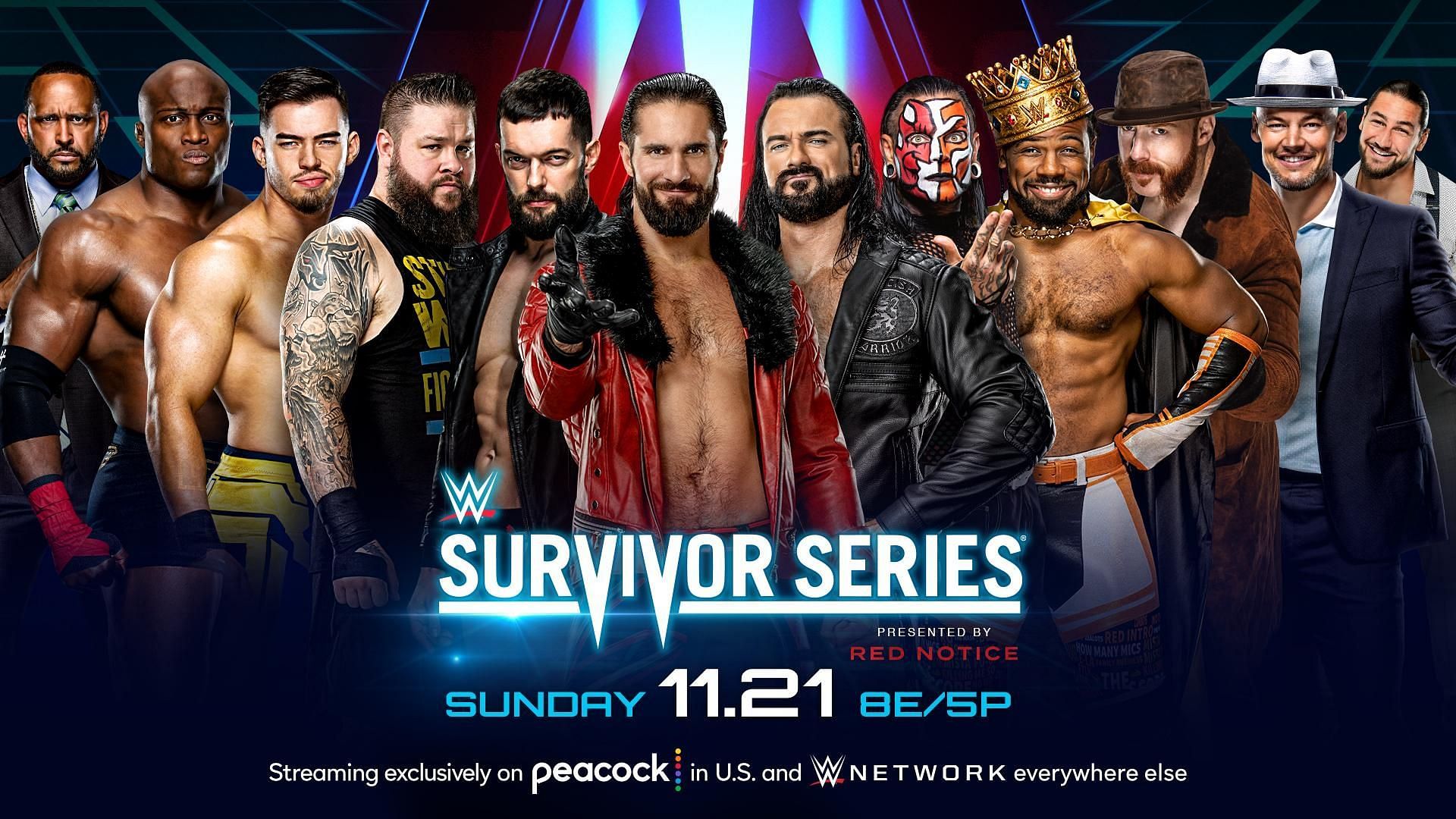 The 2021 Men&#039;s RAW vs. SmackDown traditional Survivor Series match