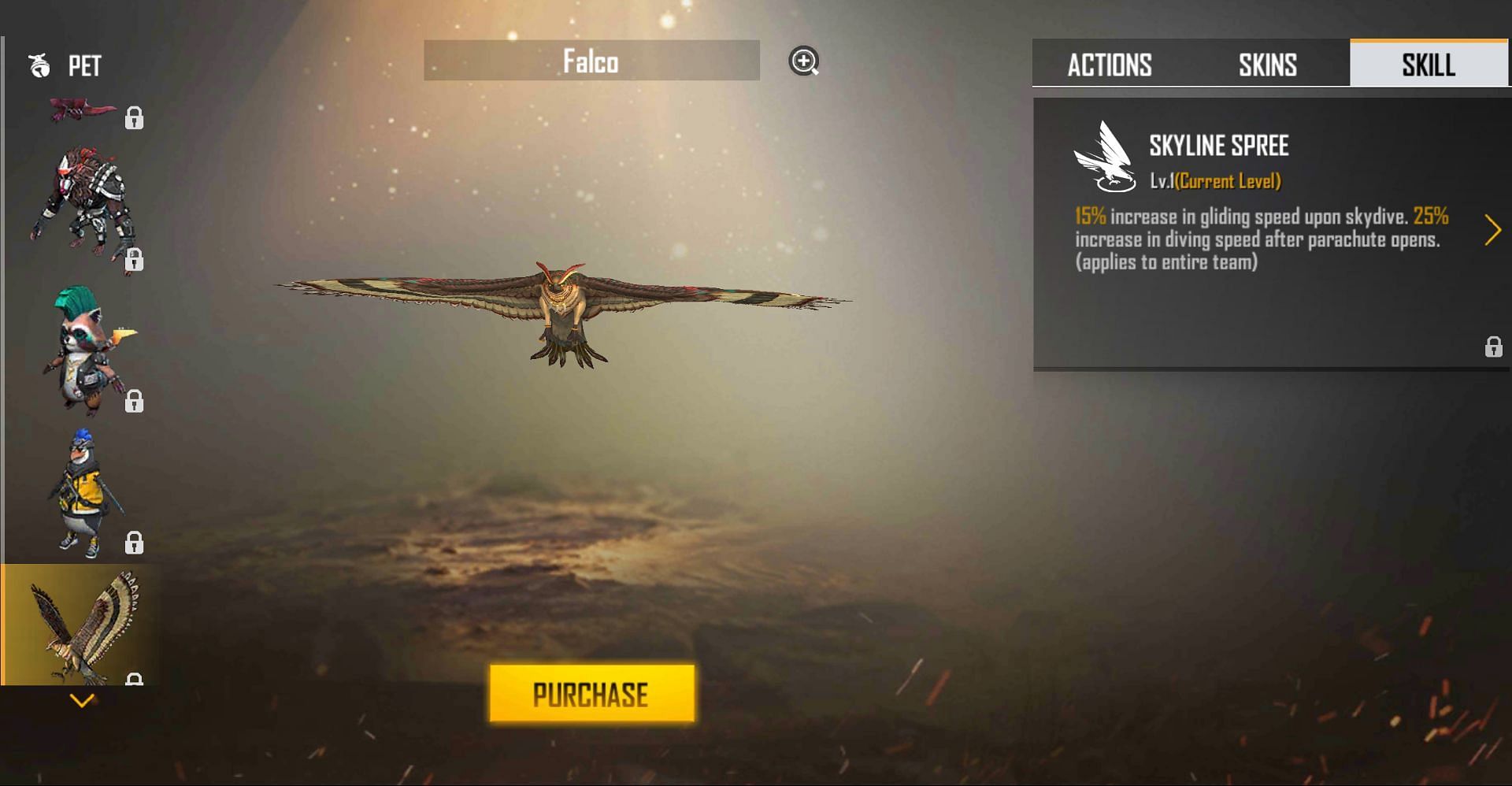 Falco can help to land quickly (Image via Free Fire)