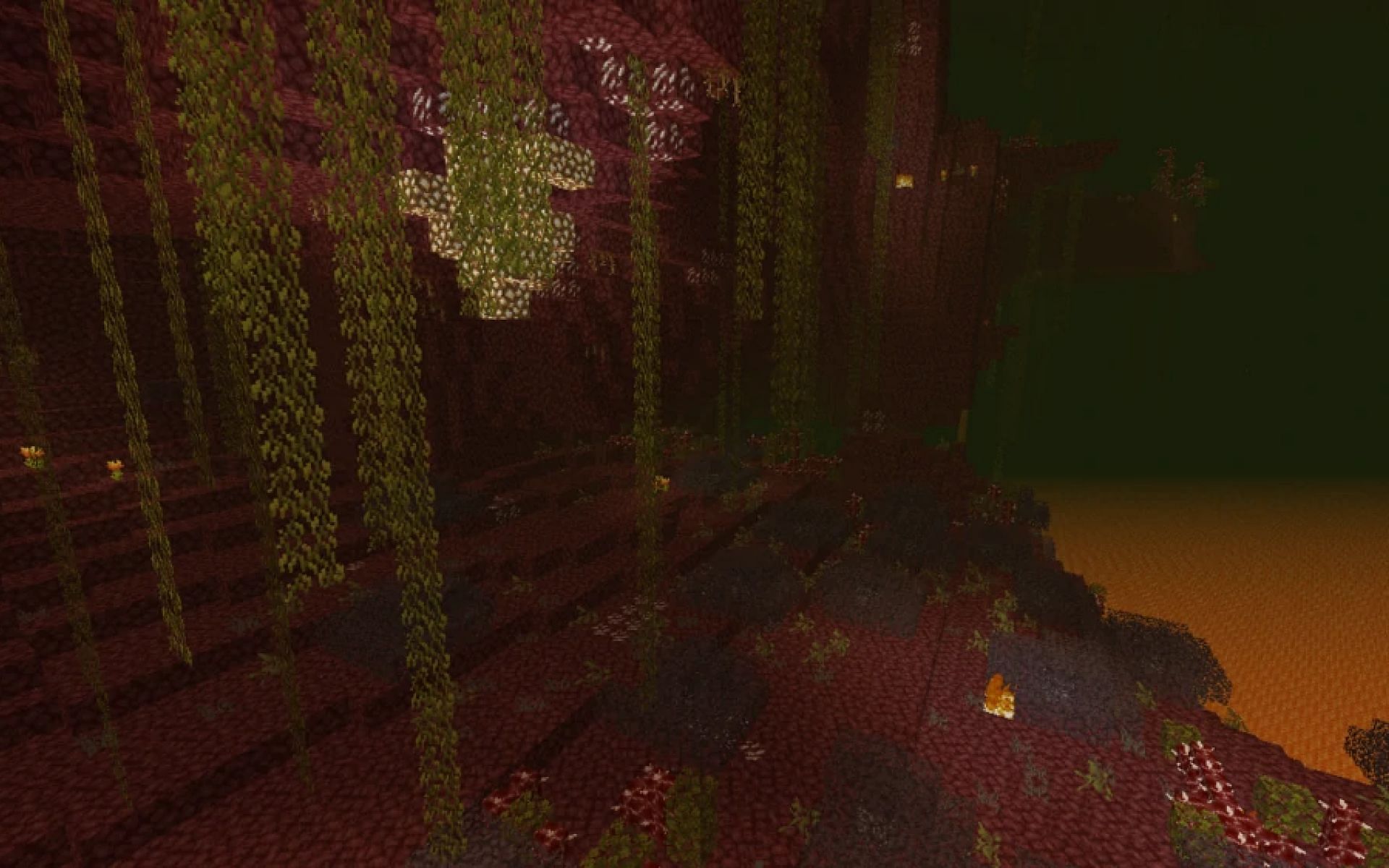 Biomes O&#039; Plenty adds many new biomes into the Nether Dimension. (Image via Minecraft)