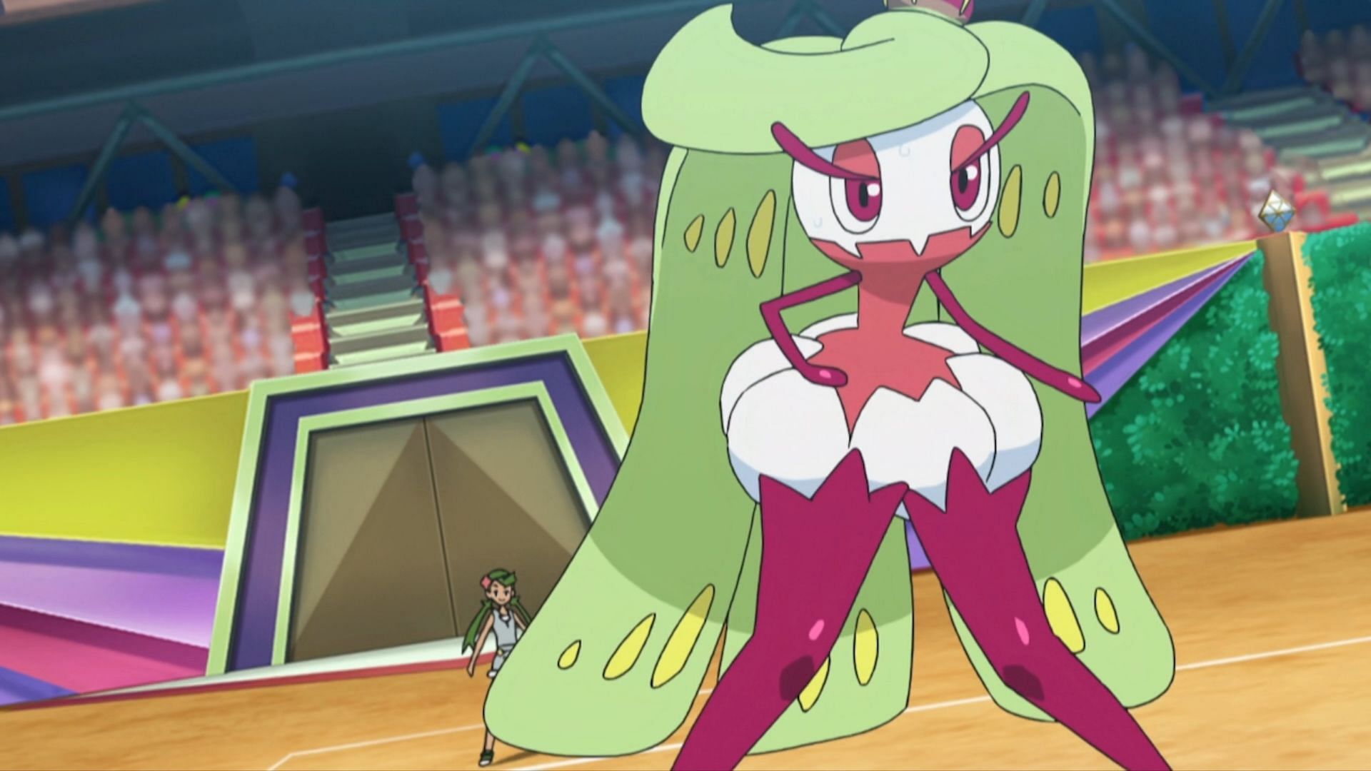 Tsareena gets access to the Queenly Majesty ability, which cancels priority (Image via The Pokemon Company)