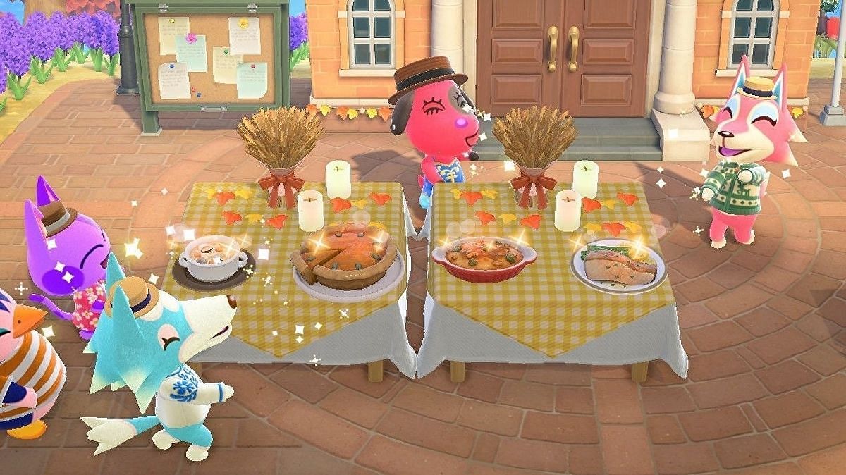 Turkey Day is arriving soon and players will be able to cook with Franklin. (Image via Nintendo)