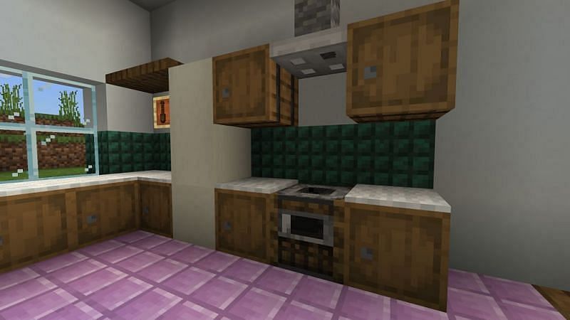 Kitchen in Minecraft (Image via Minecraft)