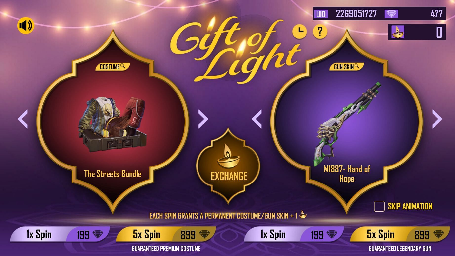 Gift of Light event in Free Fire (Image via Free Fire)