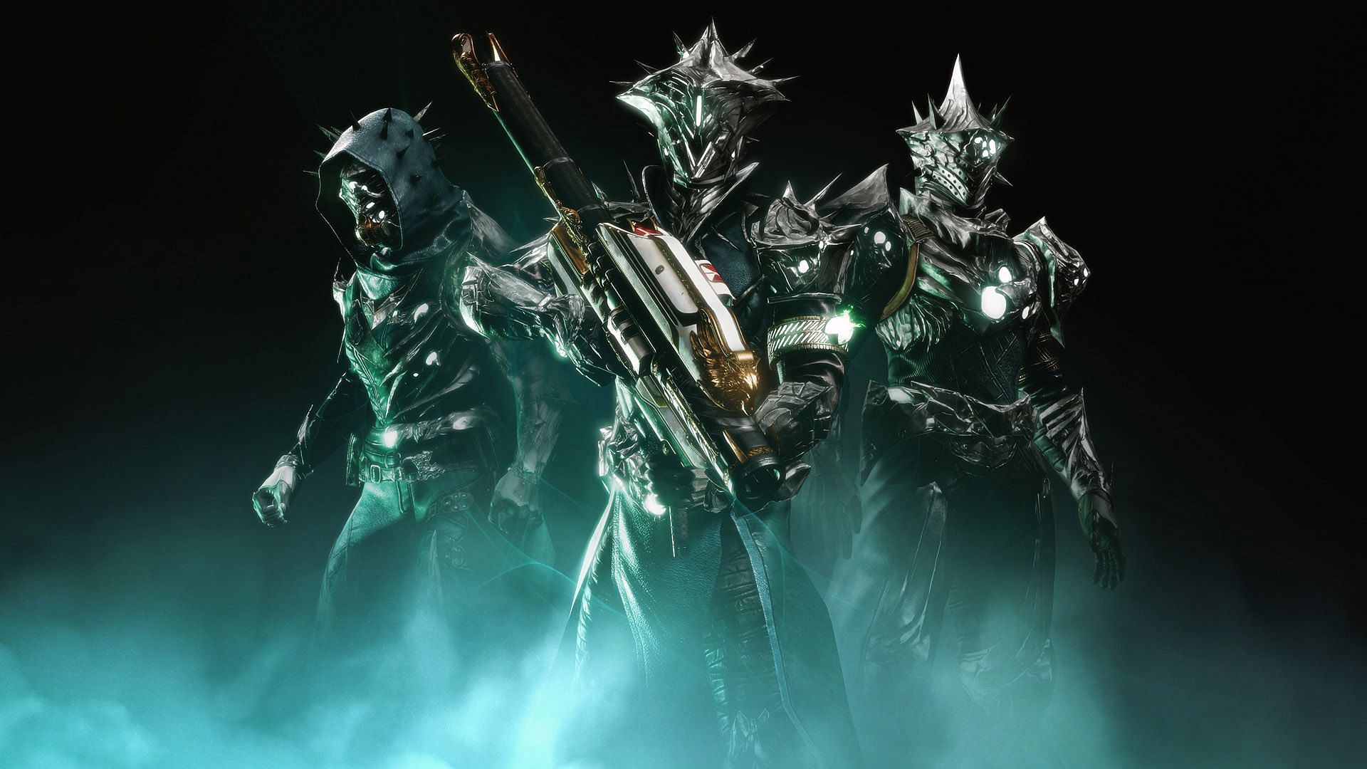 Thorn-themed armor pieces and Gjallarhorn (Image via Bungie)