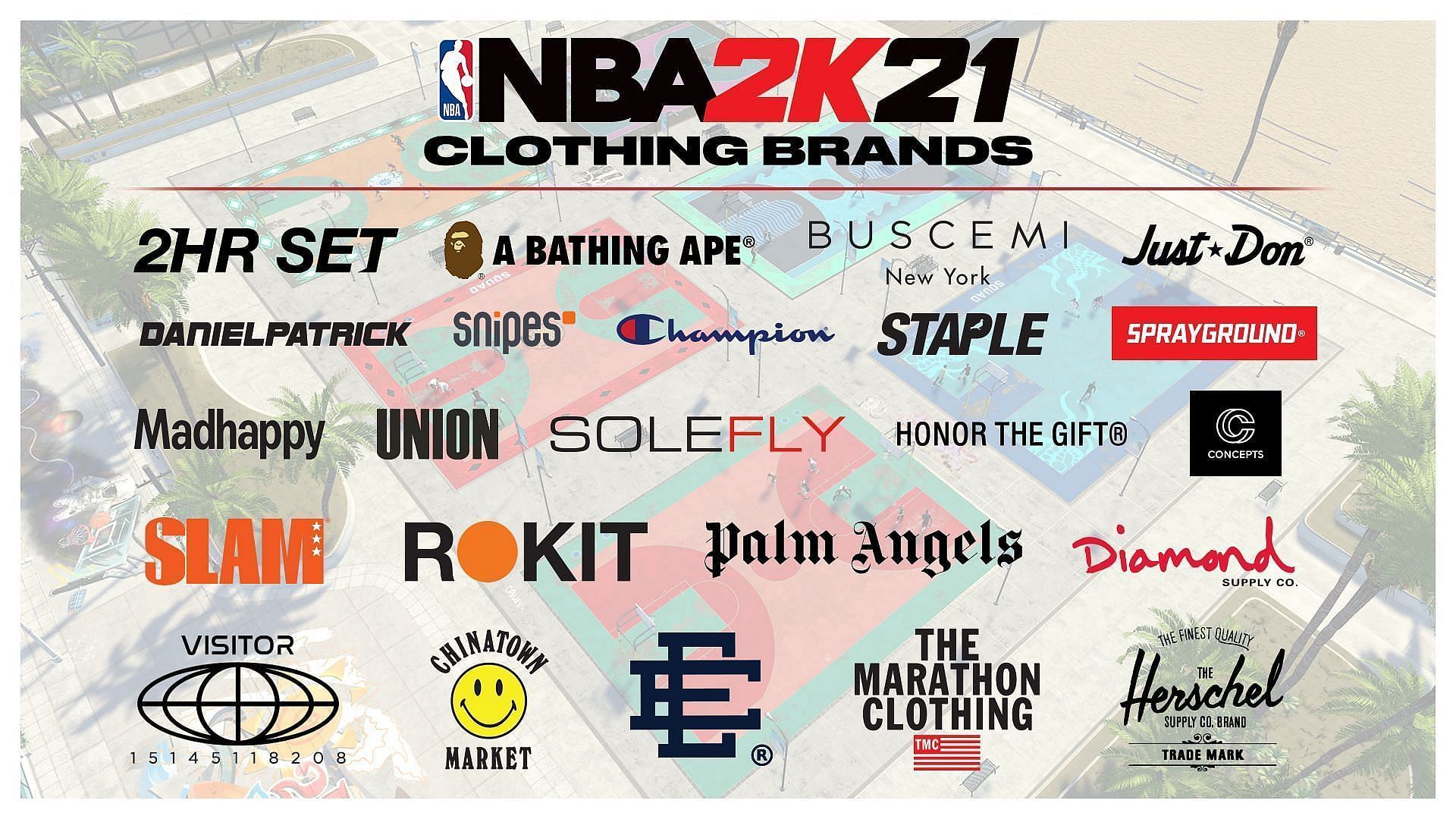 NBA 2K22 has a range of real life brands in-game. (Image via NBA 2K22)