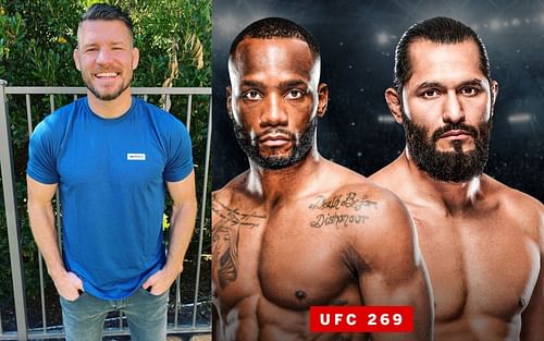 Michael Bisping (left), Leon Edwards vs Jorge Masvidal poster (right) [Credits: @mikebisping, @espnmma via Instagram]