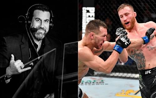 John McCarthy (left) and Michael Chandler vs Justin Gaethje (right) [Image credits: @ufc and @johnmccarthymma on Instagram]