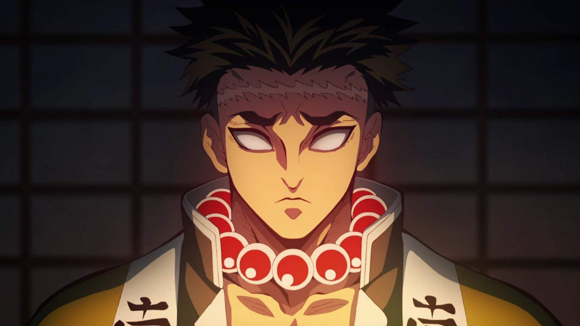 Gyomei Himejima as seen in the Demon Slayer anime. (Image via Ufotable)