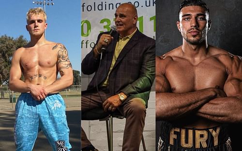 Jake Paul (left), John Fury (center), Tommy Fury (right) [Credits: @jakepaul, @gypsyjohnfury, @tommytntfury via Instagram]