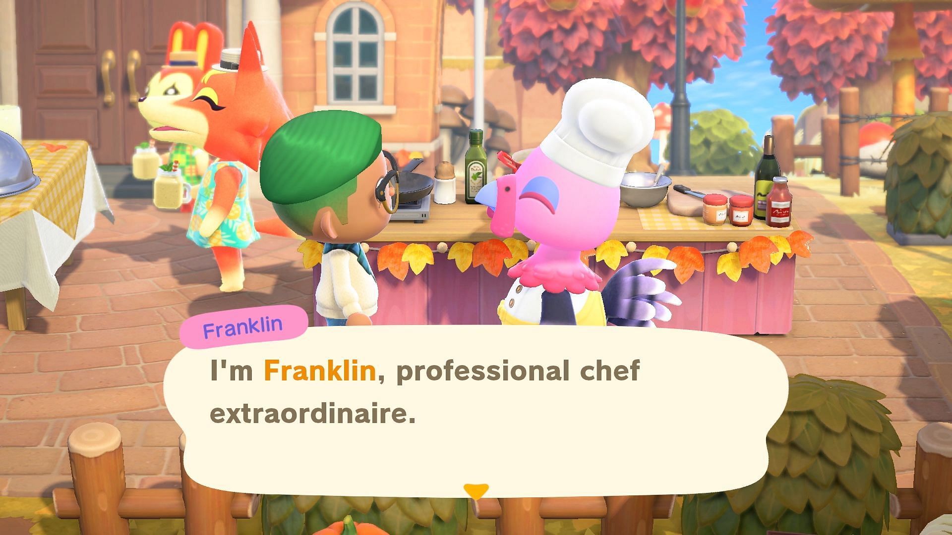 Franklin, the chef, will host the Turkey Day event and all the cooking. (Image via Nintendo)