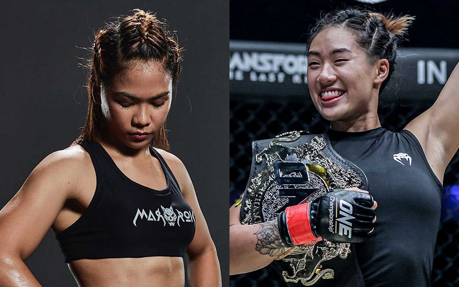 Denice Zamboanga (left) doesn&#039;t think Angela Lee (right) will be the same fighter when she comes back [Photo courtesy of ONE Championship]