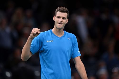 Hubert Hurkacz at the 2021 Paris Masters.