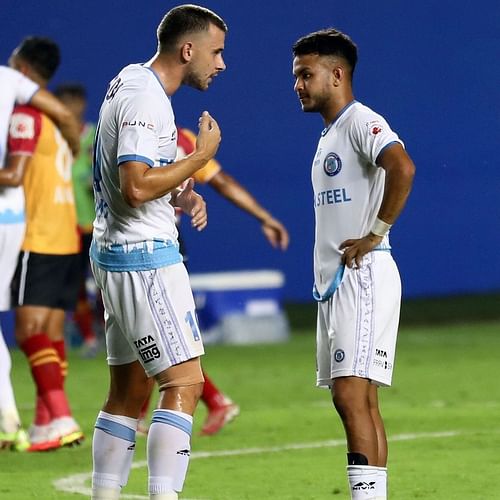 Jamshedpur FC forwards Jordan Murray and Komal Thatal against SC East Bengal (Image Courtesy: Jamshedpur FC Instagram)