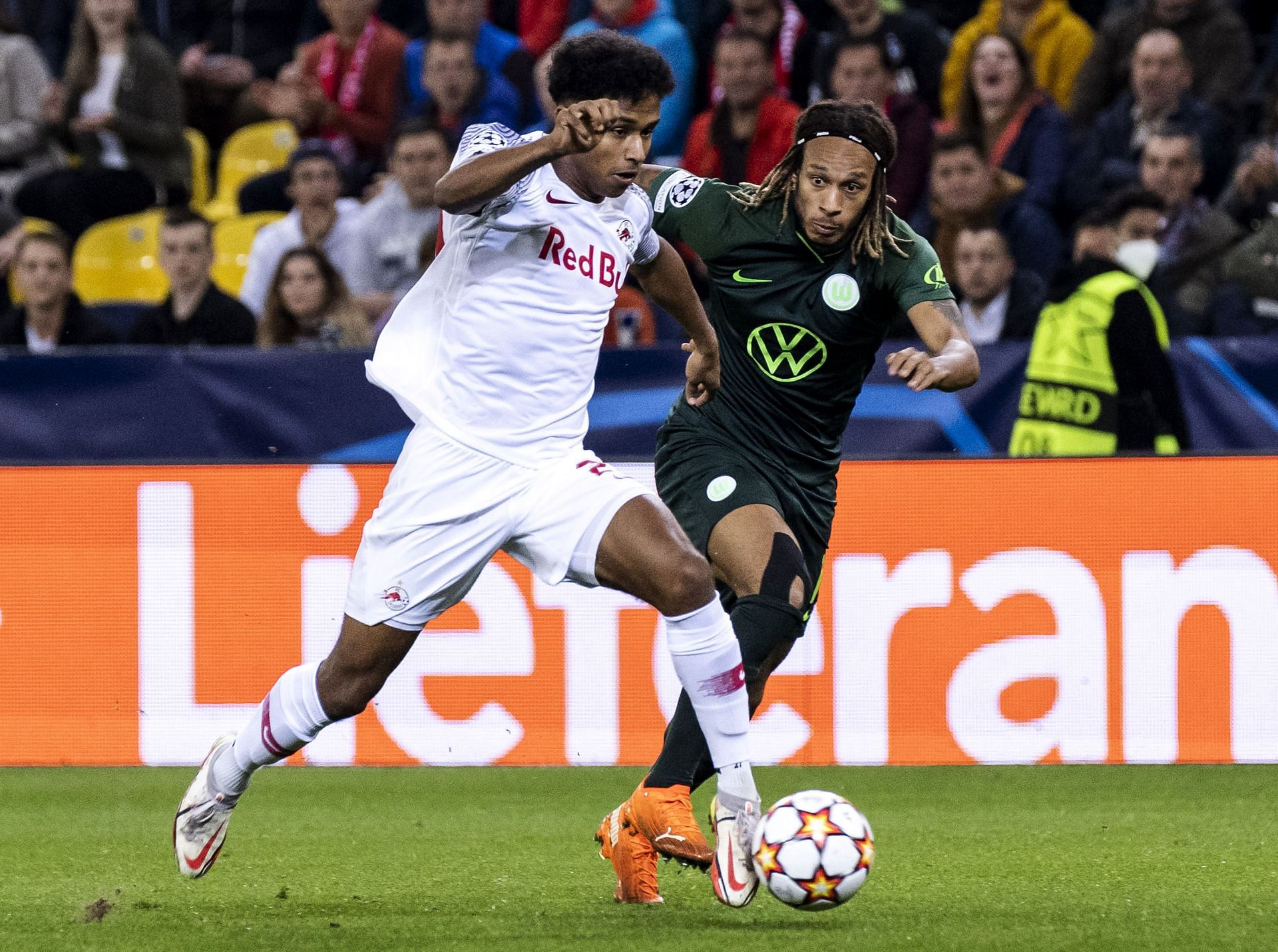 Karim Adeyemi (left) is linked with a move to Liverpool.