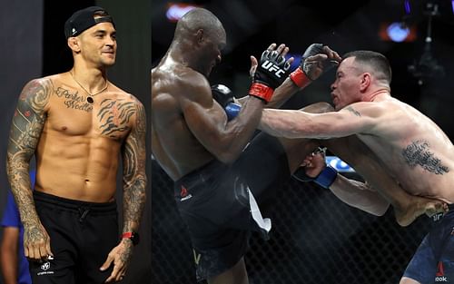 Dustin Poirier (left), Kamaru Usman (center) & Colby Covington (right)