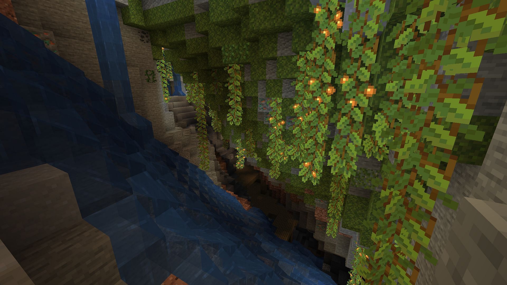 The lush caves (Image via Minecraft)