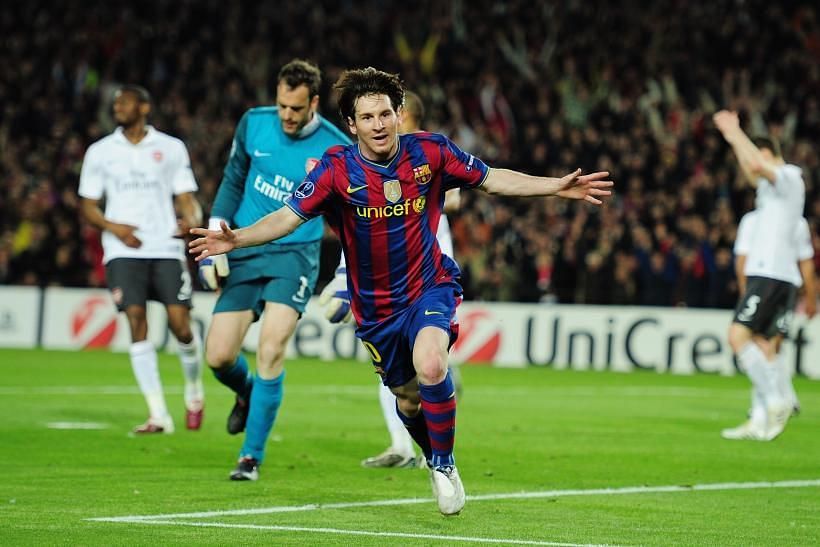 Messi fell silent for a while after netting four goals against Arsenal.