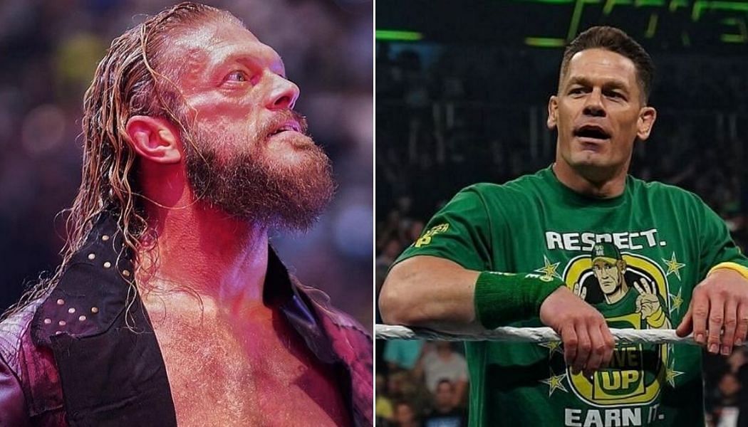 Edge (left); John Cena (right)