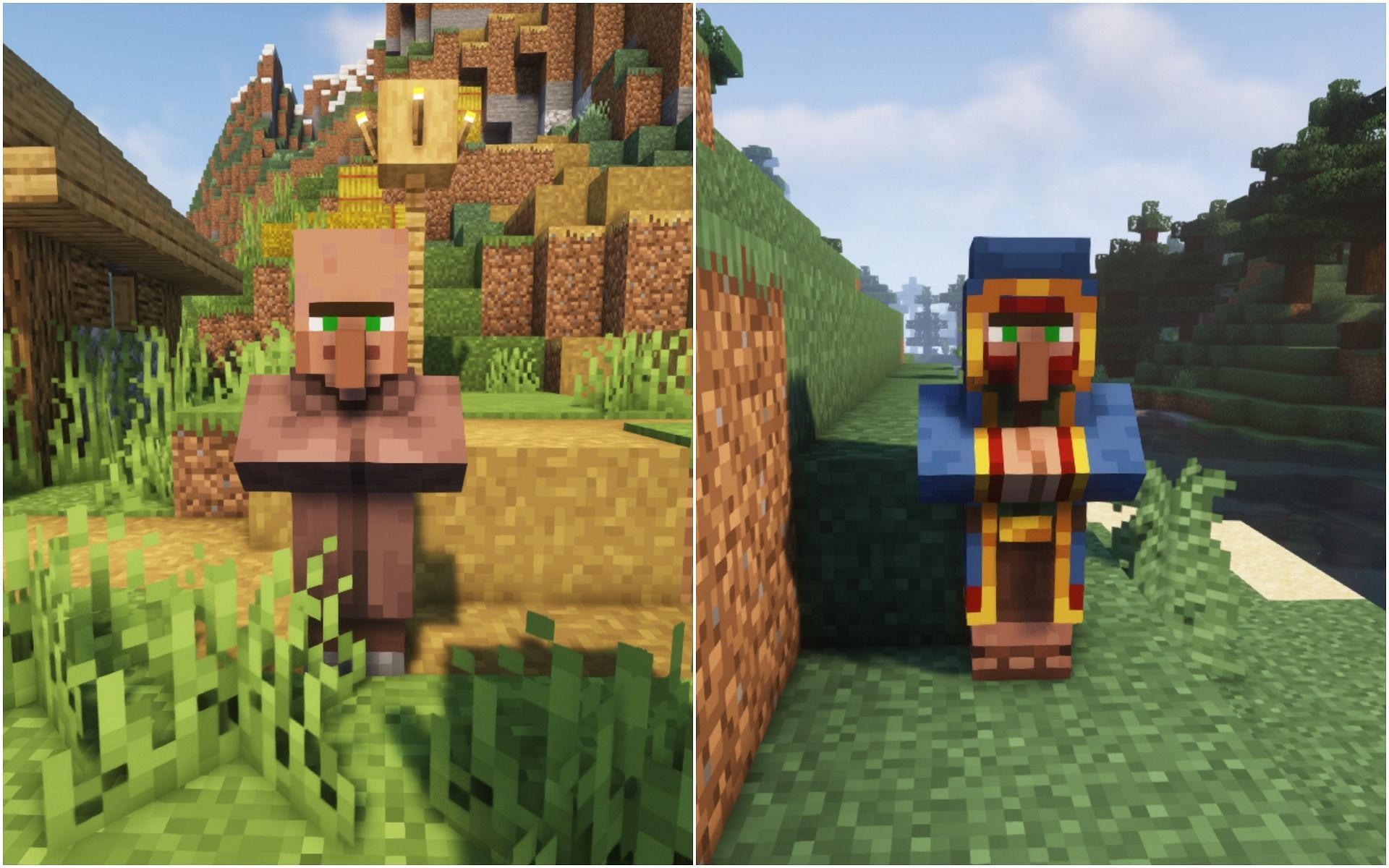 Villager vs. Wandering trader (Image via Minecraft)
