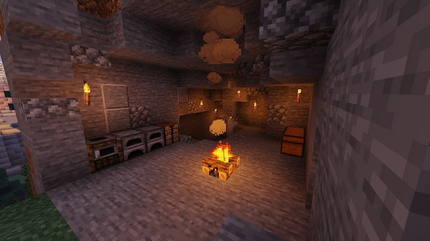 Cave house in Minecraft (Image via Reddit)