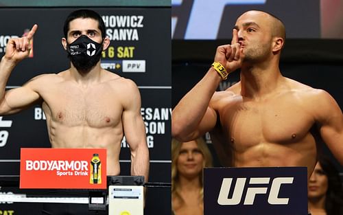 MMA stars Islam Makhachev (left) and Eddie Alvarez (right)