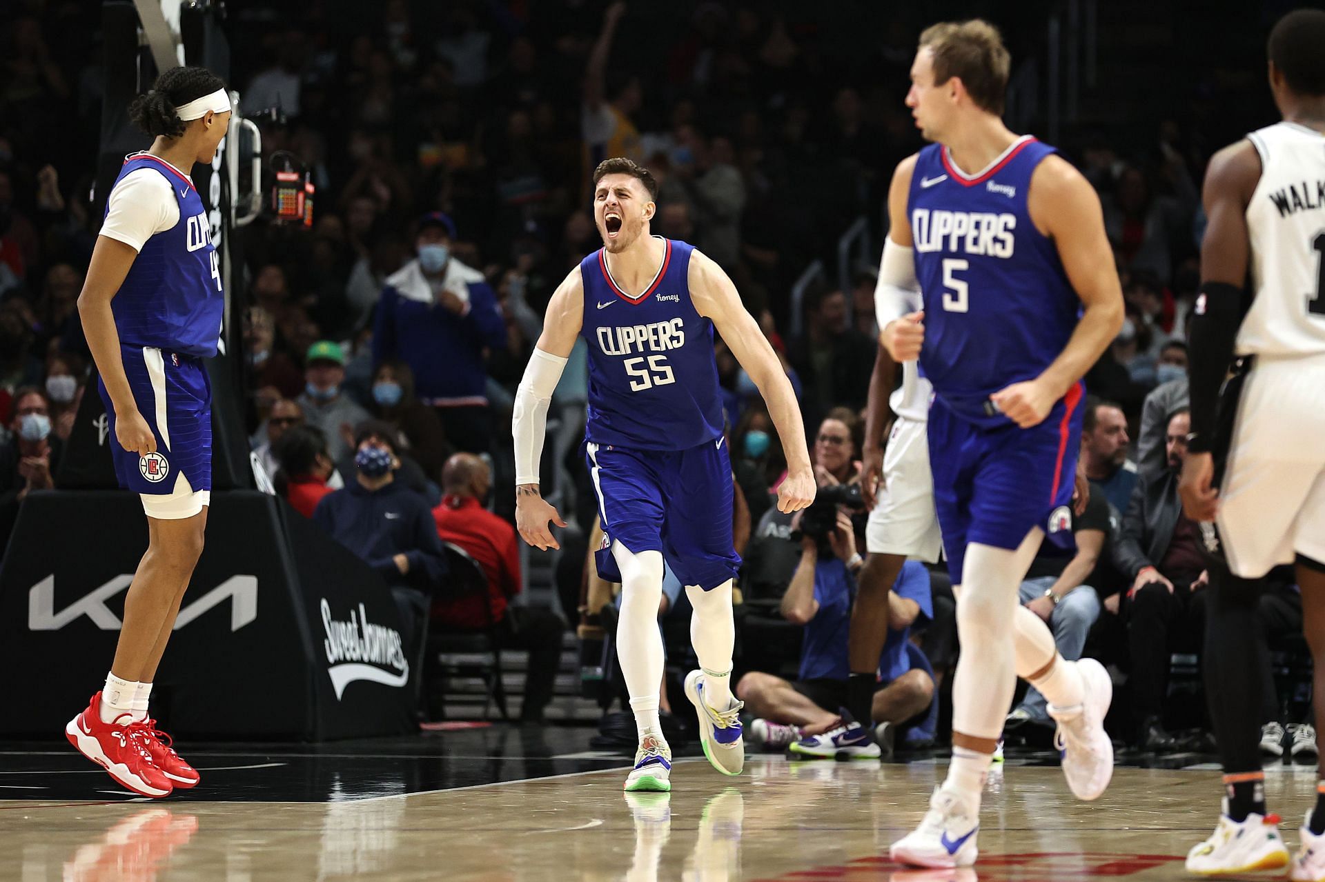 LA Clippers players during their win against the San Antonio Spurs.