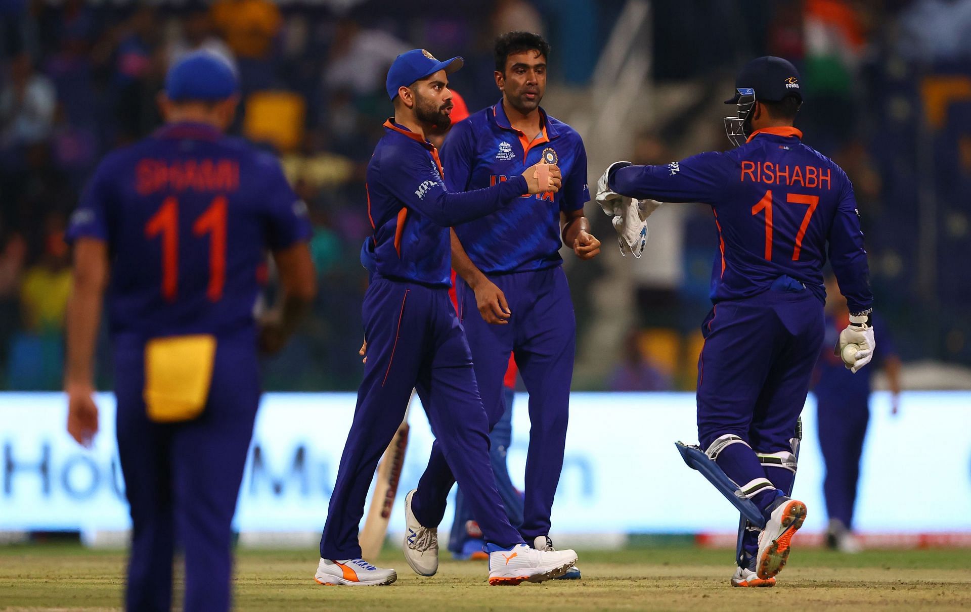 R Ashwin celebrates the wicket of Najibullah Zadran. Pic: Getty Images
