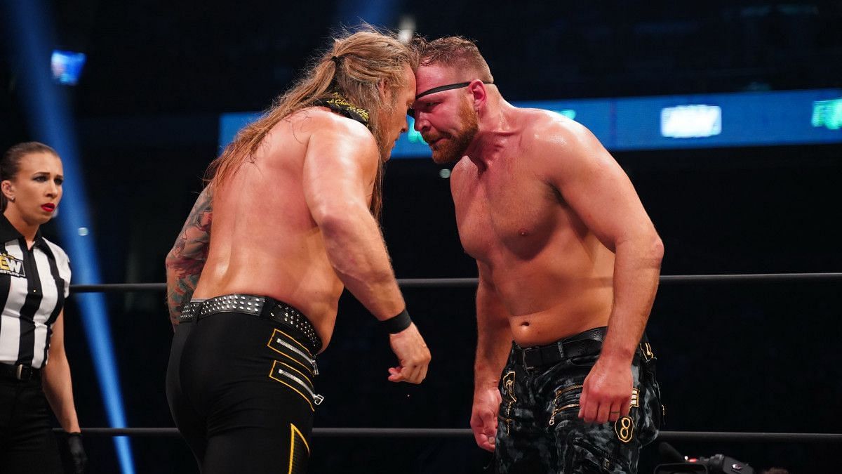 Chris Jericho and Jon Moxley at AEW Revolution 2020