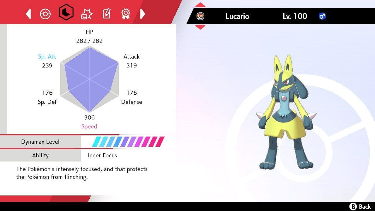 A Shiny Lucario in Sword and Shield. (Image via Game Freak)