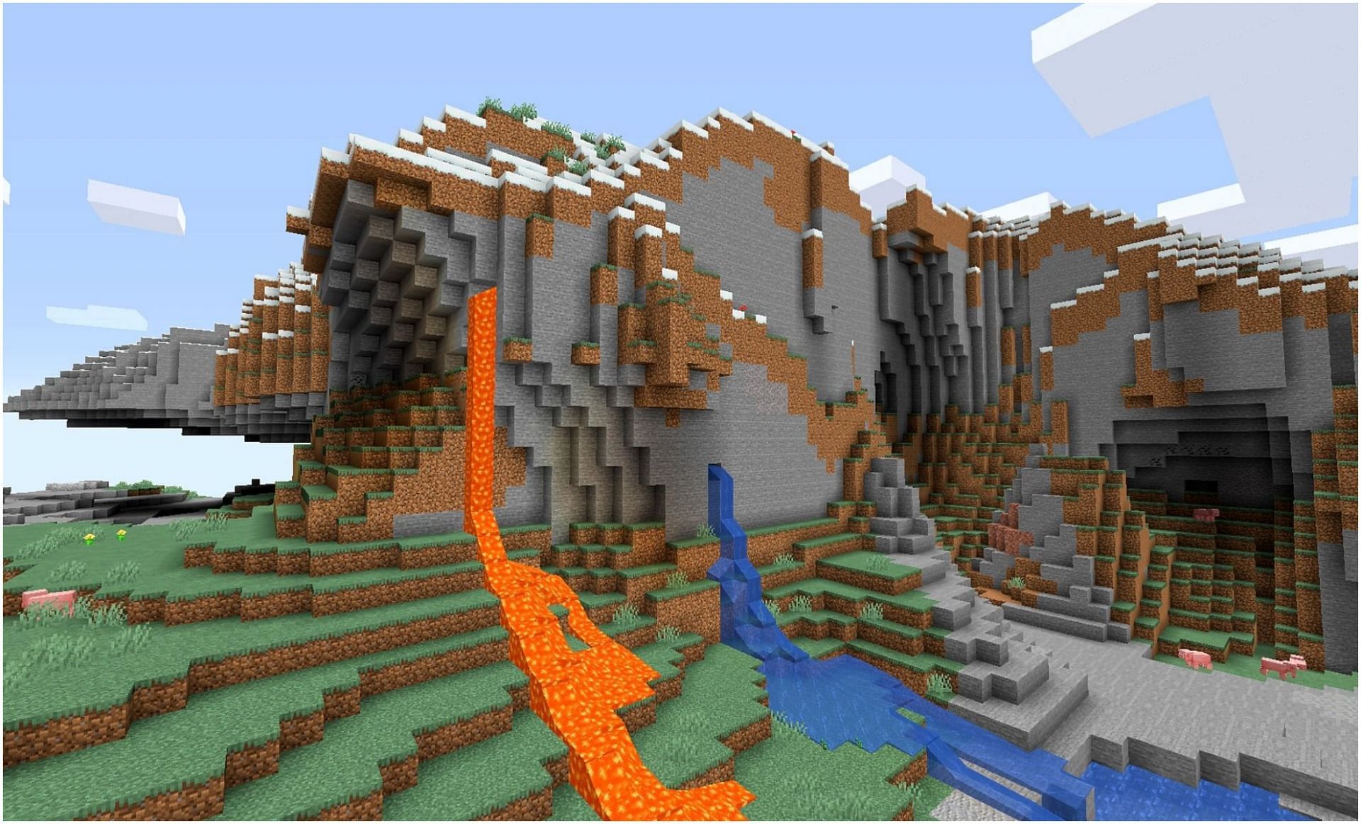 Rare seeds spawn with unique structures (Image via Minecraft)