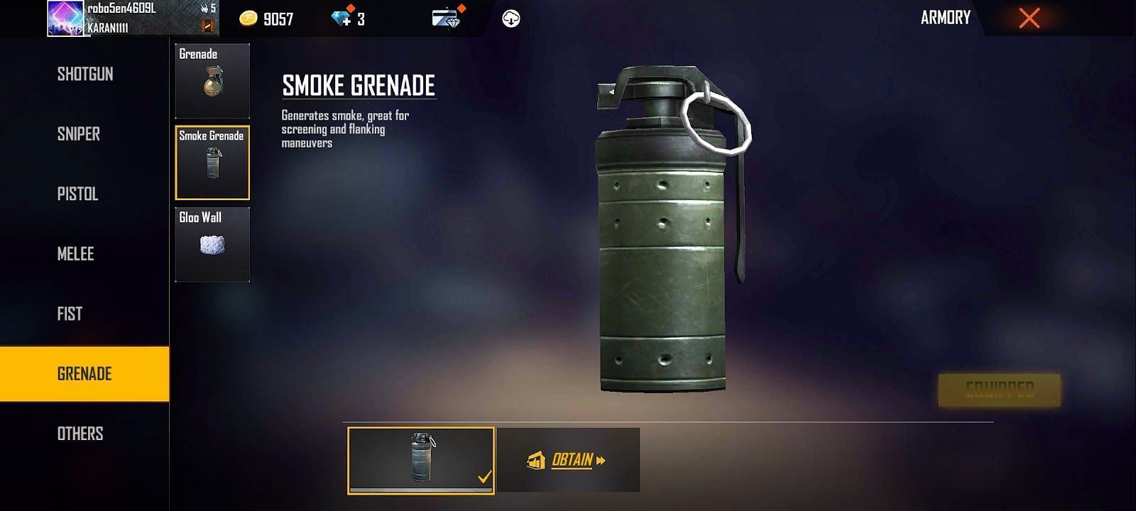 A smoke grenade (Image via Free Fire)