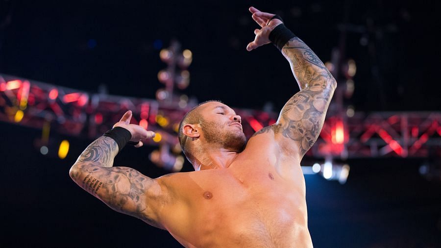 Randy Orton performing his signature pose on Monday Night RAW