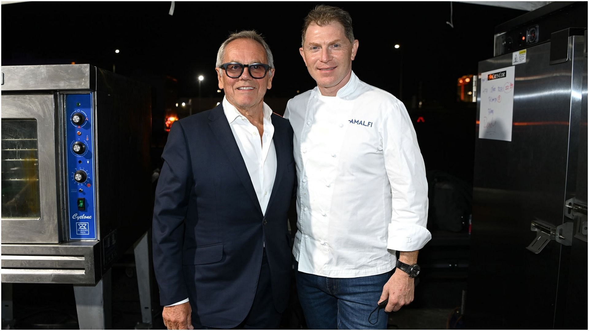 Wolfgang Puck and Bobby Flay attend the 25th annual Keep Memory Alive &#039;Power of Love Gala&#039; benefit for the Cleveland Clinic Lou Ruvo Center for Brain Health at Resorts World Las Vegas on October 16, 2021, in Las Vegas, Nevada (Image via Getty Images)