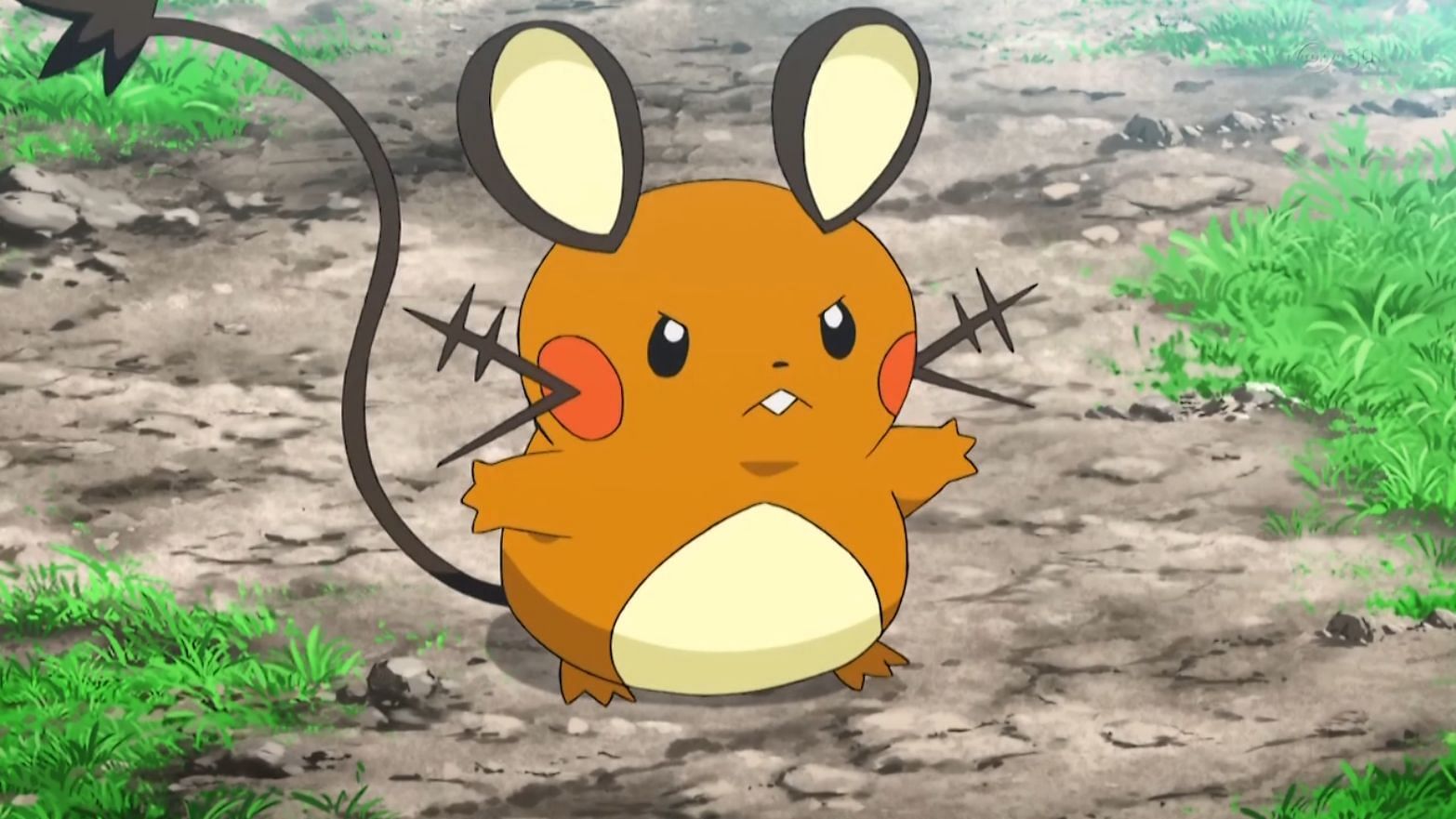 Clemont&#039;s Dedenne in the anime (Image via The Pokemon Company)