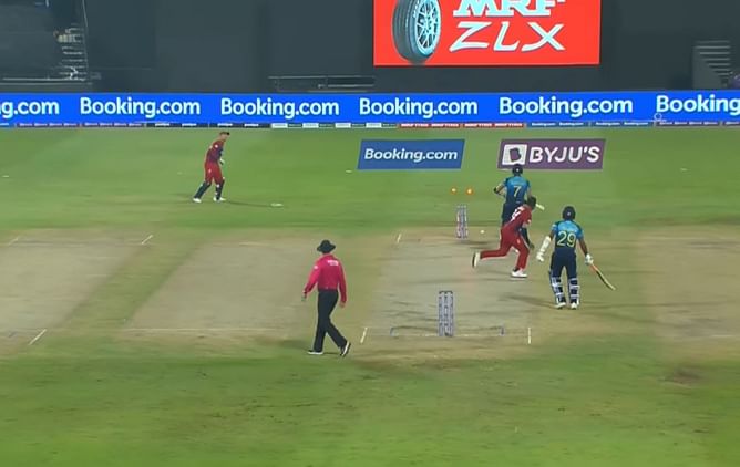 T20 World Cup 2021: [Watch] Jos Buttler catches Dasun Shanaka by surprise, also short of the crease, in bizarre run-out