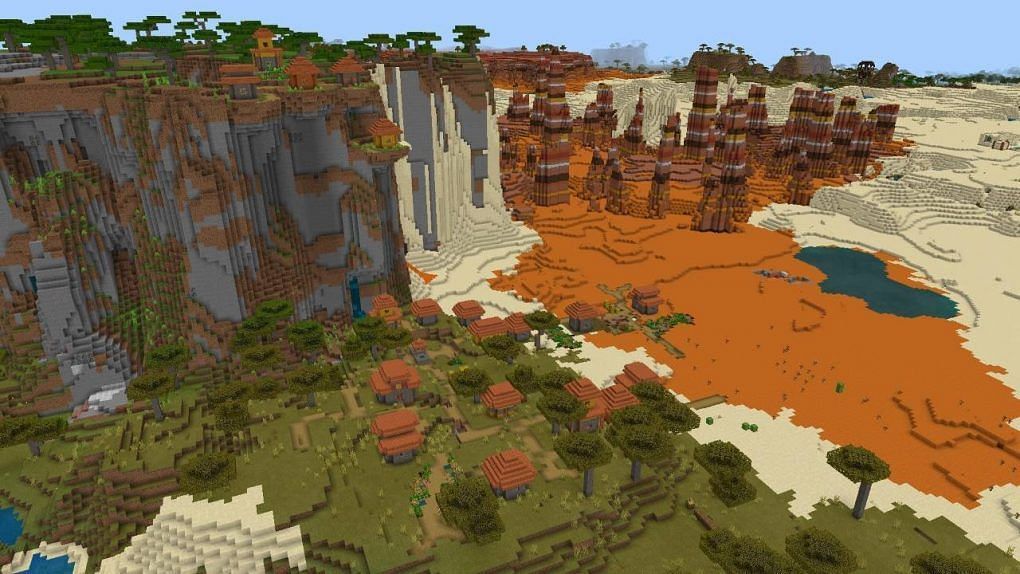 This seed is fascinating (Image via Minecraft)