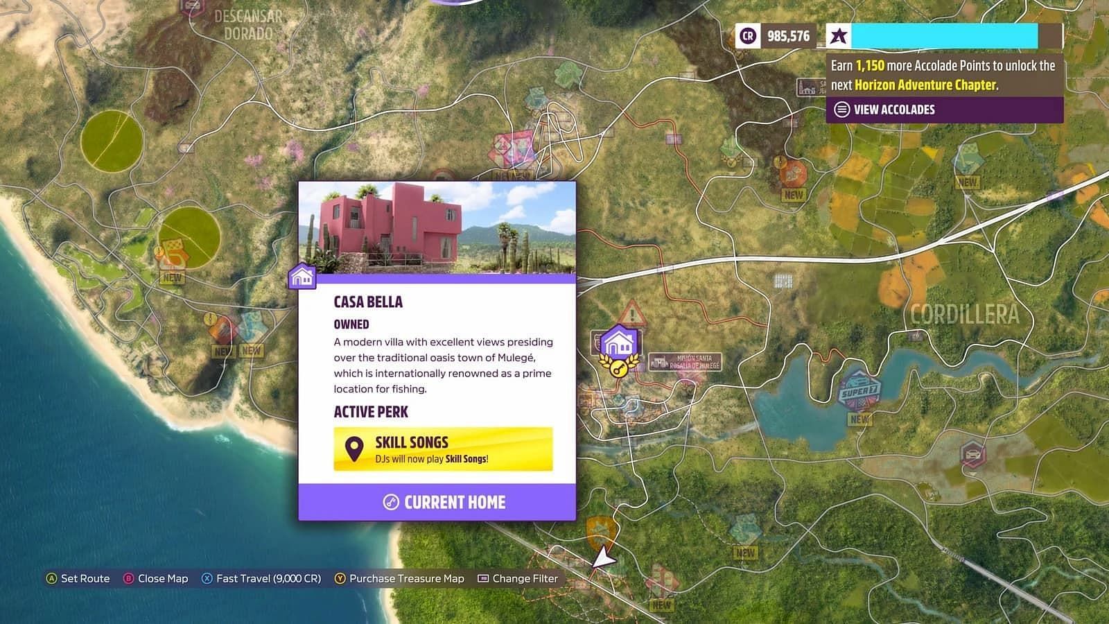 Casa Bella on the Forza Horizon 5 map (Image via Playground Games)