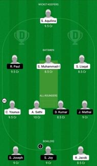 Dream11 Team for Mater Dei vs Msida Warriors - ECS Malta Encore 2021.