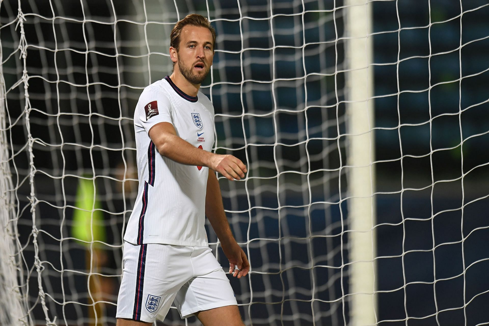 Harry Kane in action against San Marino for England - 2022 FIFA World Cup Qualifier