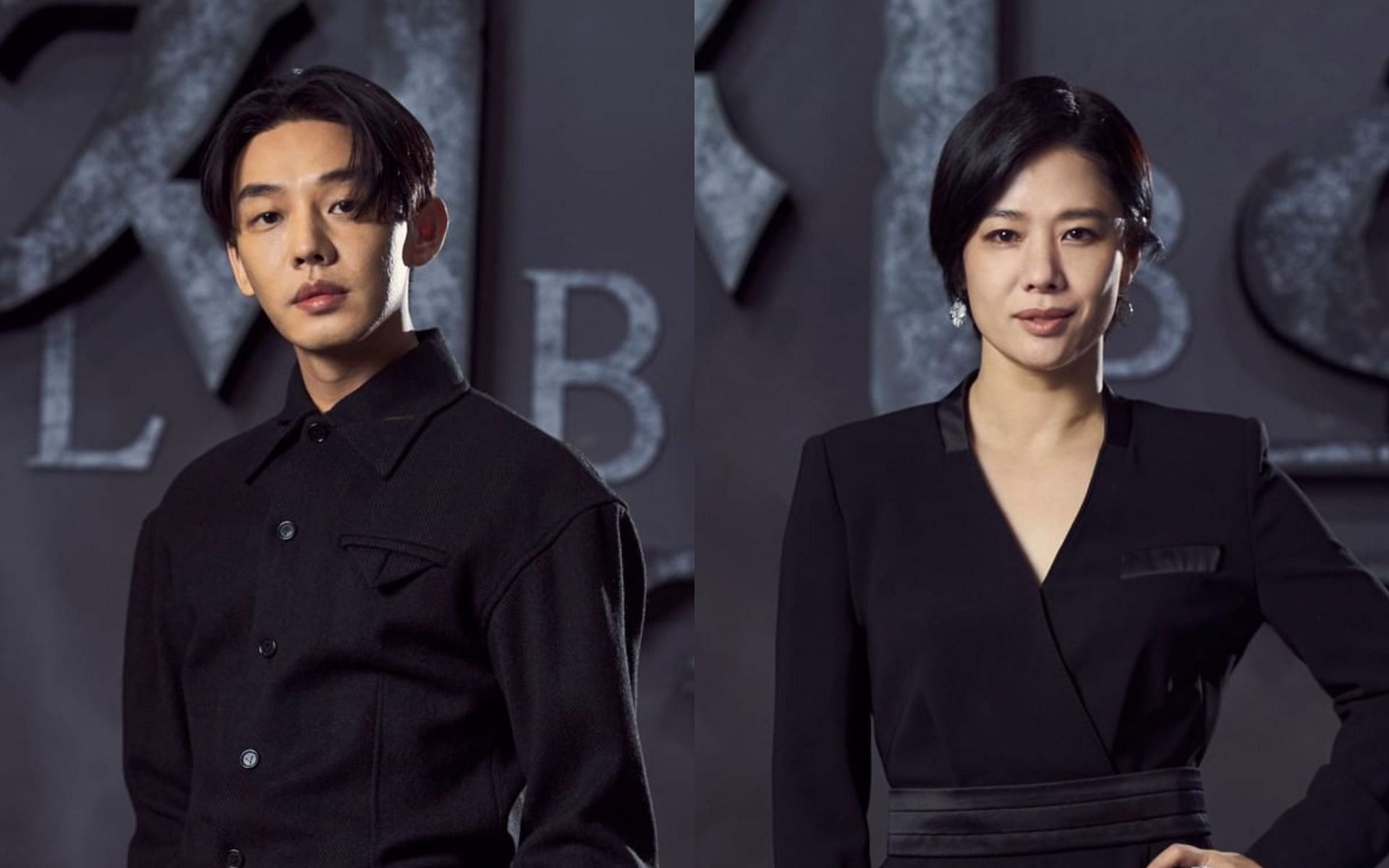 Yoo Ah In and Kim Hyun Joo at &#039;Hellbound&#039; press conference (Image via @netflixkr/Instagram)