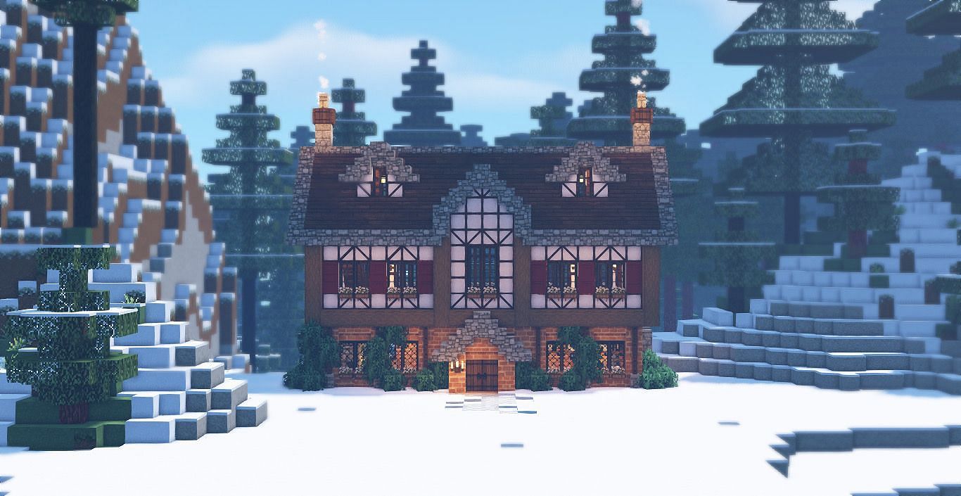 Minecraft winter house (Image via eebycraft, Tumblr)