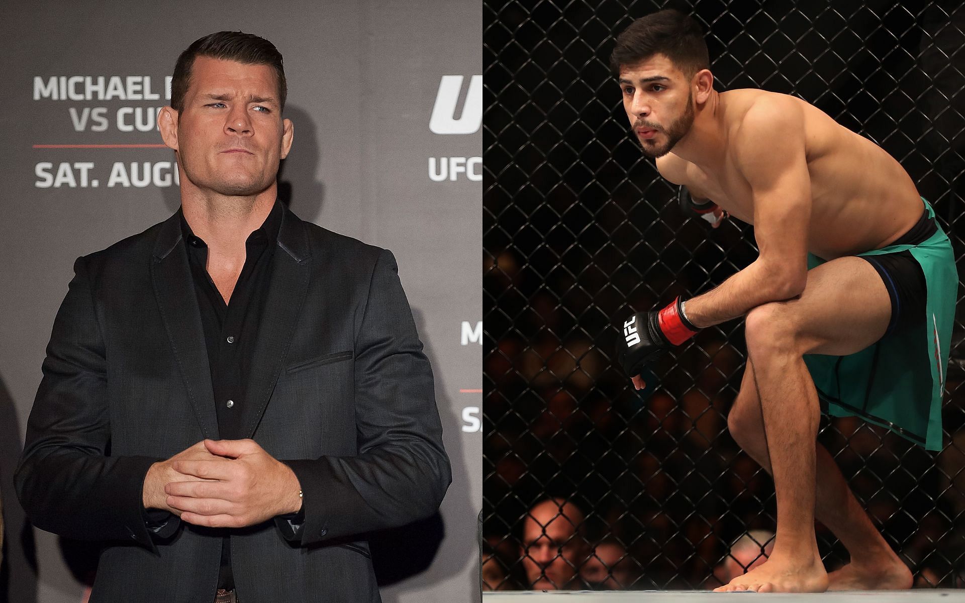 Michael Bisping (left) and Yair Rodriguez (right)