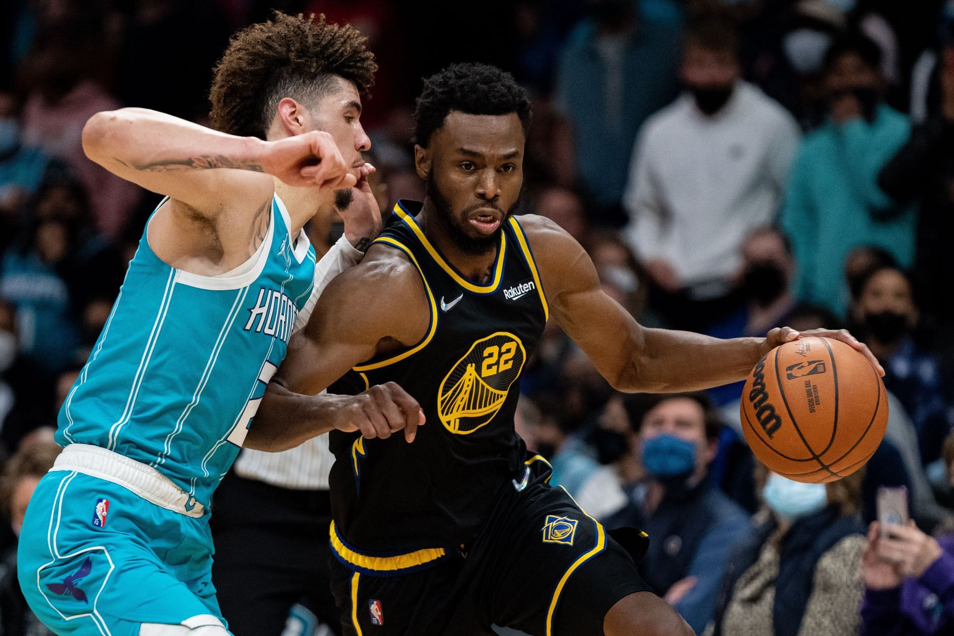 Golden State Warriors' Andrew Wiggins with the ball