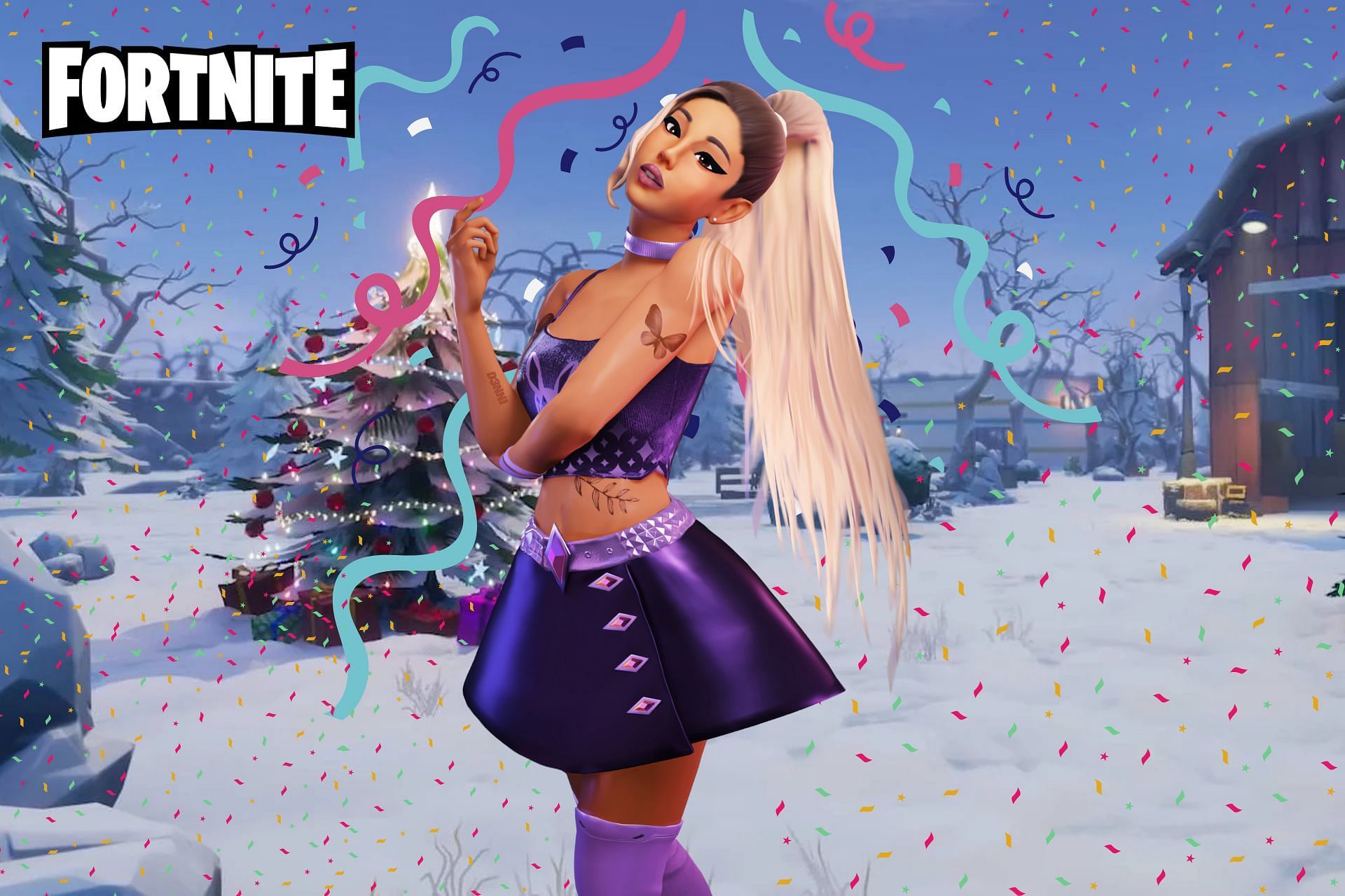 Fans can expect an Ariana Grande Fortnite concert near Christmas. (Image via Sportskeeda)