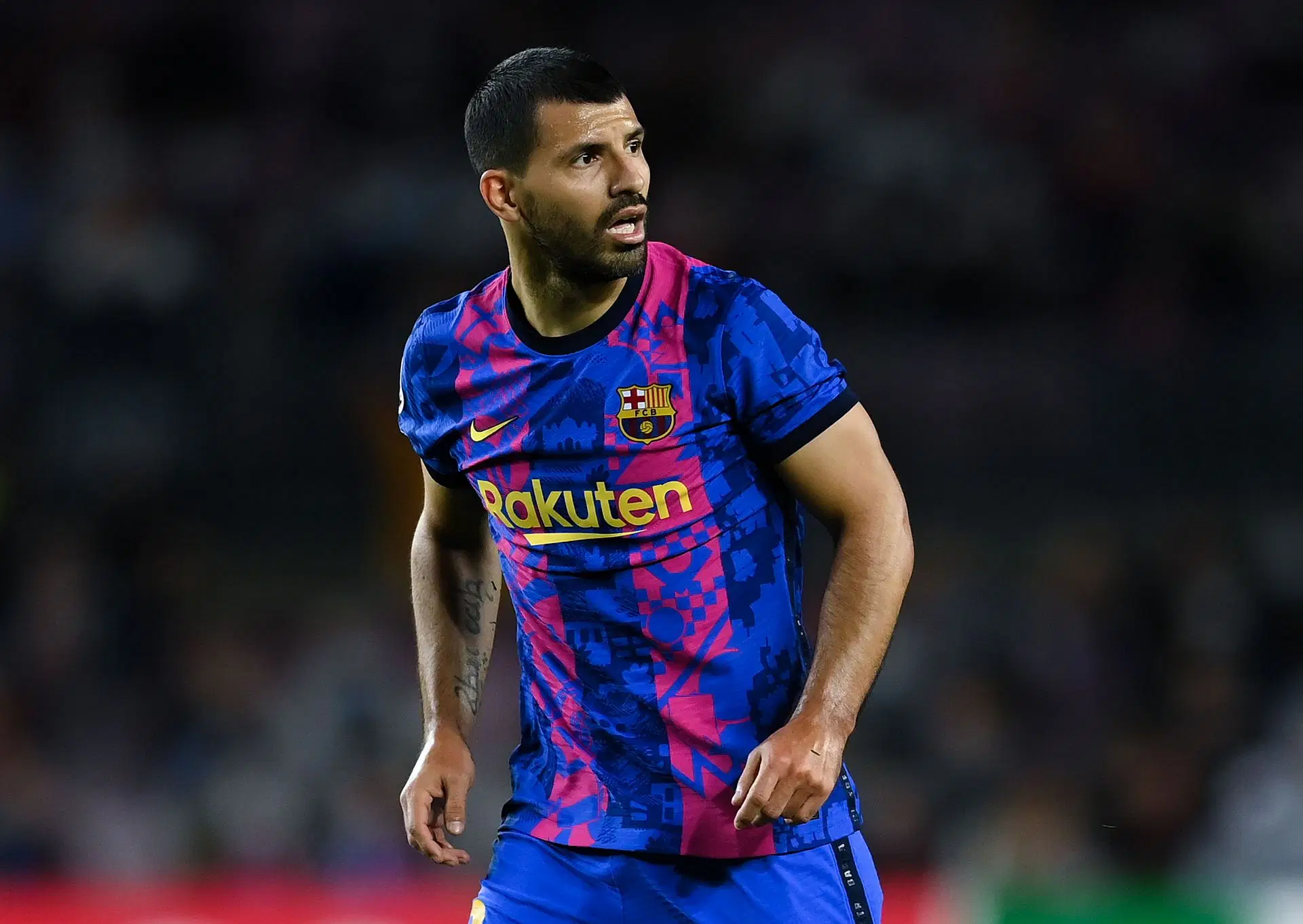 Sergio Aguero in action for FC Barcelona v Dinamo Kiev: Group E - UEFA Champions League