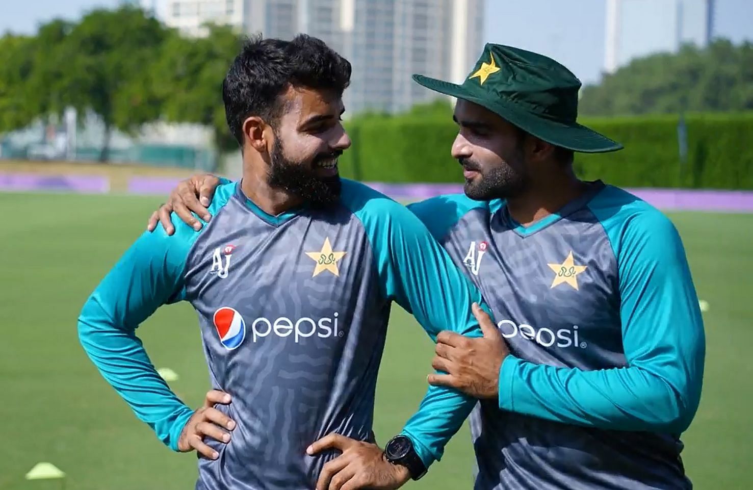 Shadab Khan and Asif Ali. Pic: t20worldcup.com