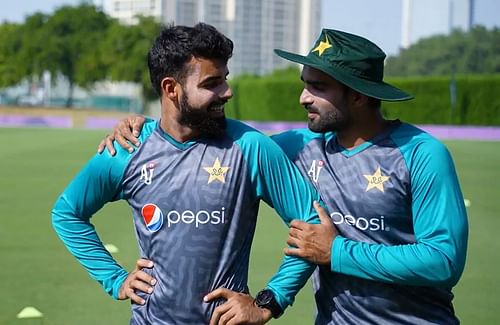Shadab Khan and Asif Ali. Pic: t20worldcup.com