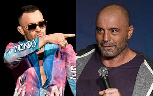 Colby Covington (left); Joe Rogan (right)