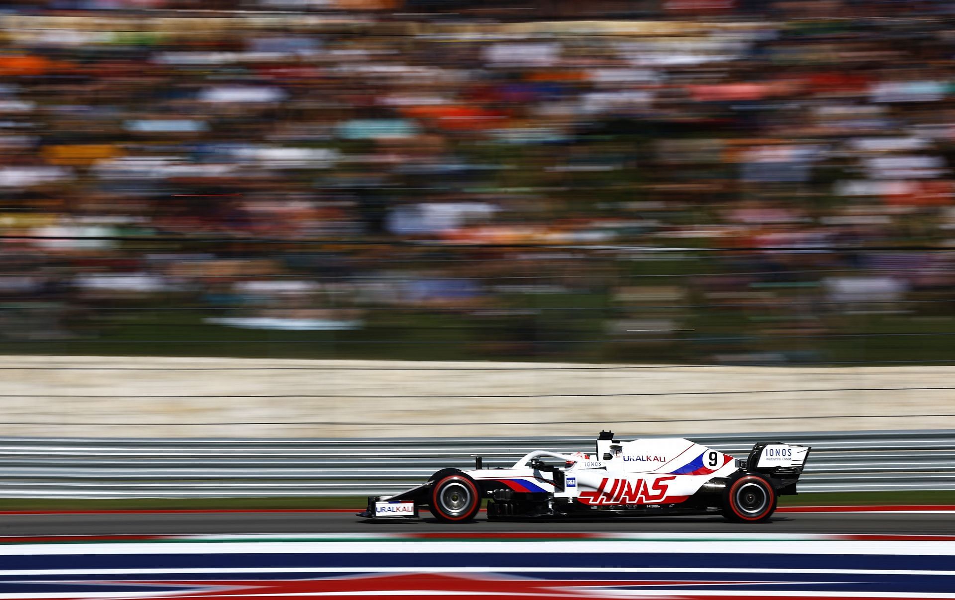 Nikita Mazepin driving the Haas F1 car. (Photo by Jared C. Tilton/Getty Images)